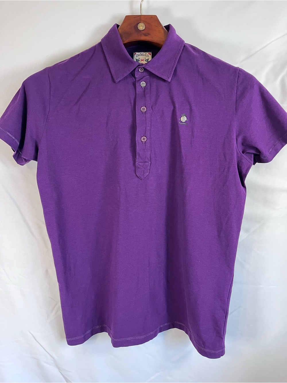 Diesel Co. Purple Slim Fit Polo Shirt Men’s XL Stretch Cotton Designer Shirt